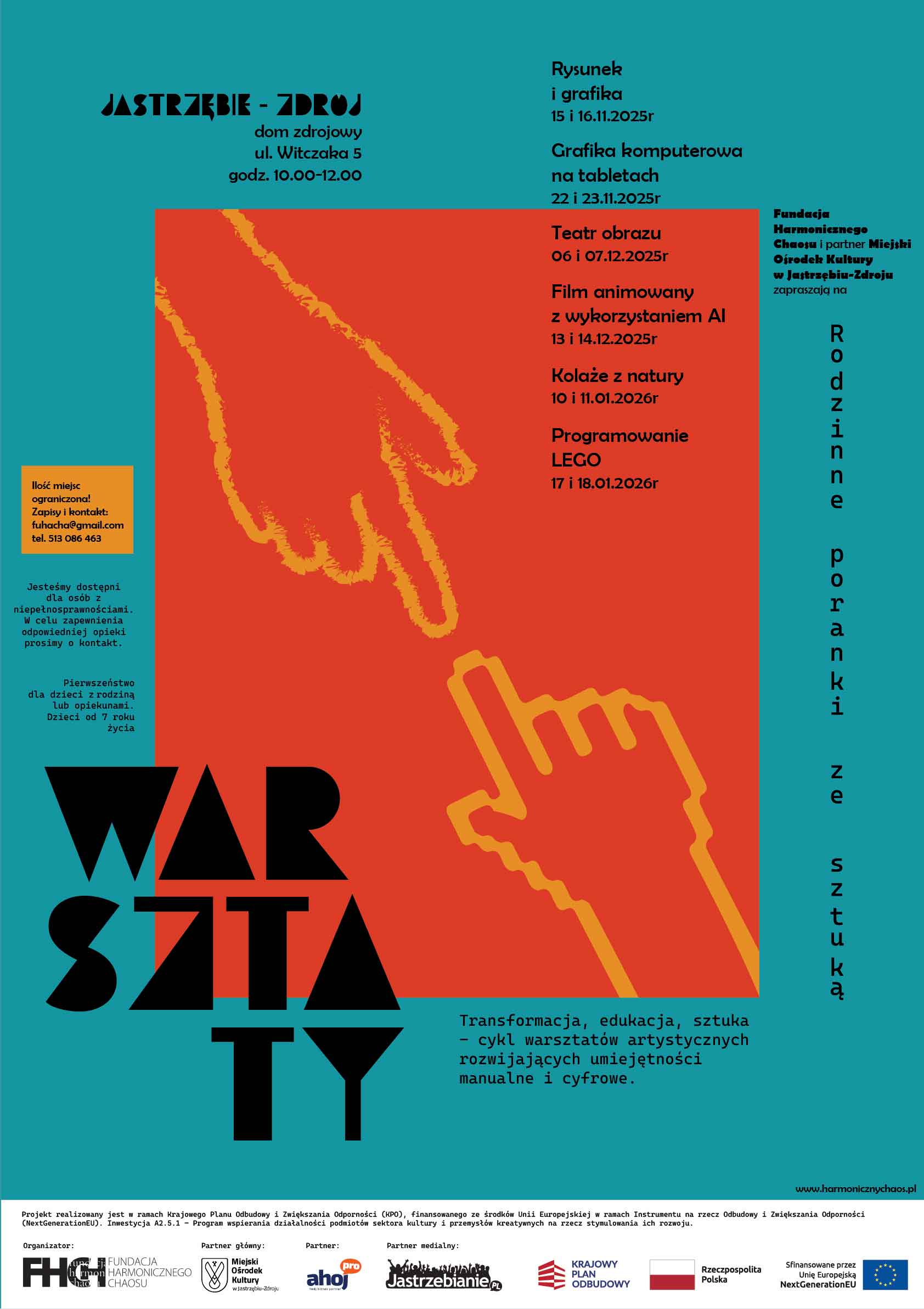 Harmonogram warsztatów Transformacja, edukacja, sztuka